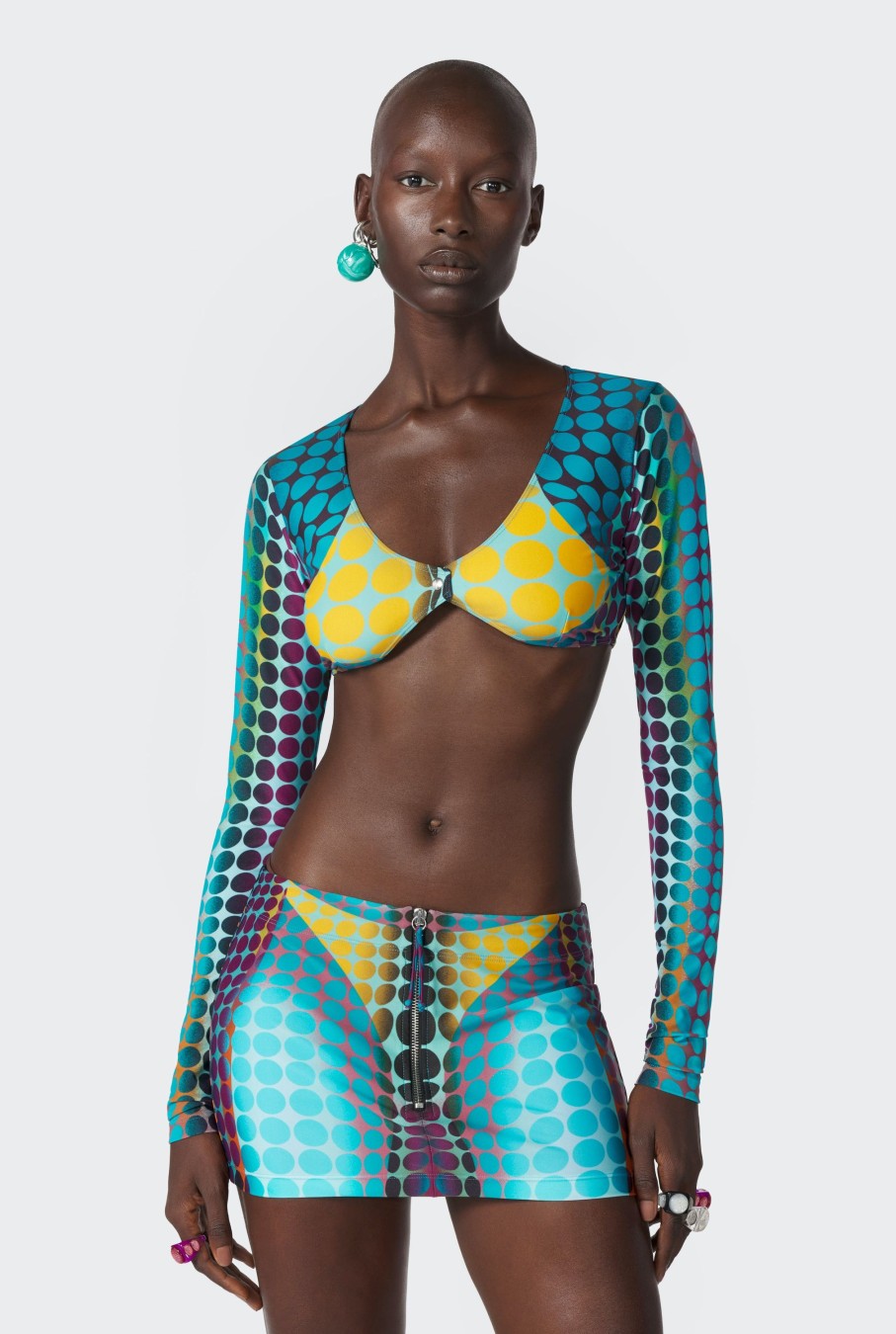 Cyber Jean Paul Gaultier | The Blue Dots Print Crop Top