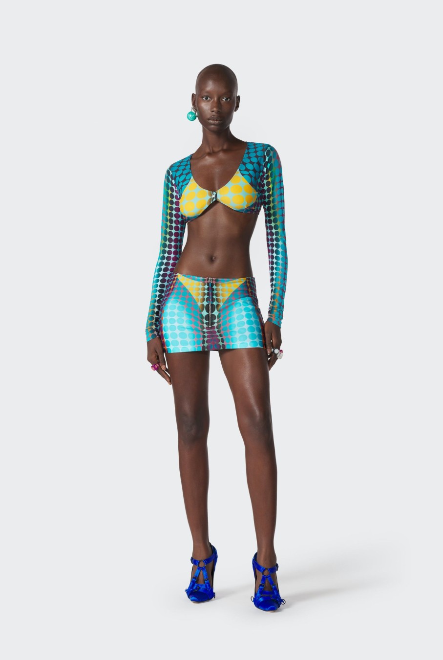 Cyber Jean Paul Gaultier | The Blue Dots Print Crop Top