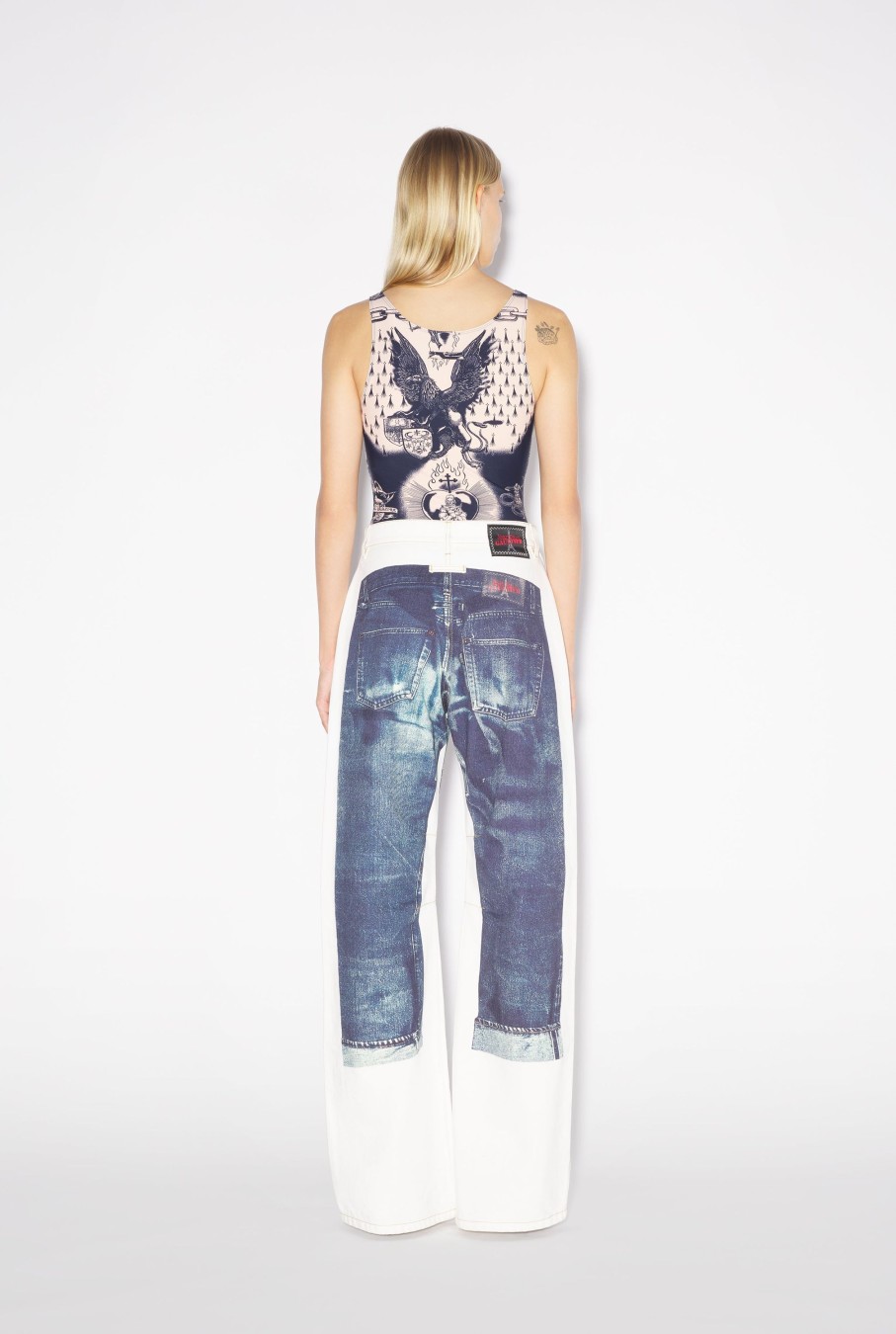 Denim Jean Paul Gaultier | The White Trompe L'Oeil Denim Jeans